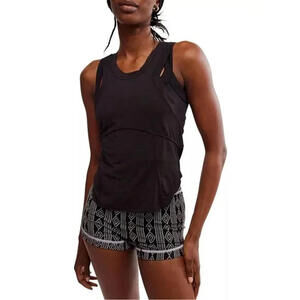 FP Movement by Free People Silver Lining Tempo Tank Black NWT Size M